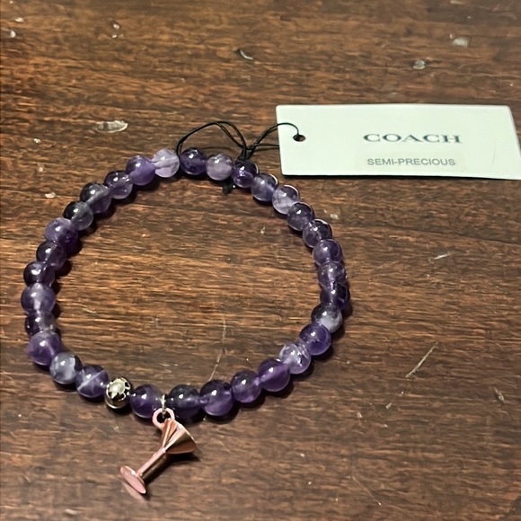 Coach Beaded Stretch Martini Bracelet Semi Precious - Picture 3 of 6